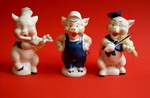 Three Little Pigs Toothbrush Holders by Maw of London - (SOLD)