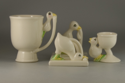 Carlton Ware Chick and Worm Breakfast Set