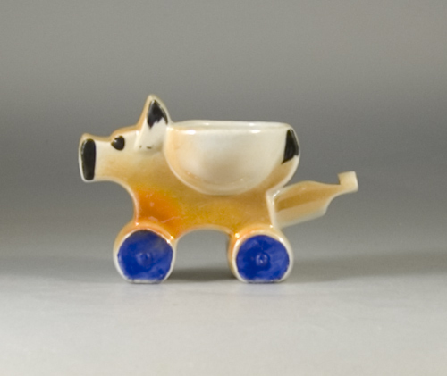 1920s Scarce Whistle Egg Cup Modelled as a Stylised Dog (Sold)