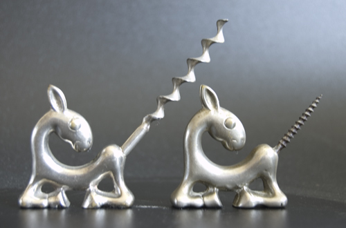 Pair of Art Deco Corkscrews formed as Stylised Donkeys