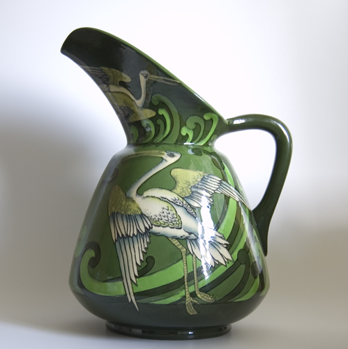 Large Wileman & Co. Intarsio Vase designed by Frederick Rhead