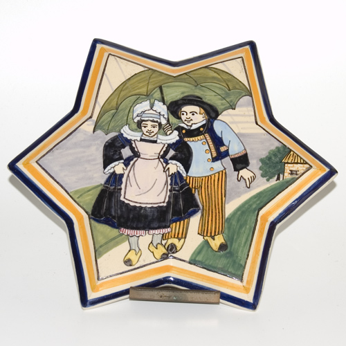 Henriot (Quimper) Star Shaped Faience Trivet - circa 1925