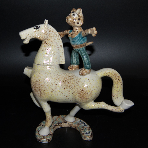 Cat on Horse Ltd. Ed. 9/100 Teapot by Roger Michell - (Sold)