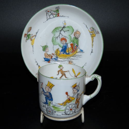 Paragon China "Pixie Playtime" cup and saucer by J. A. Robinson