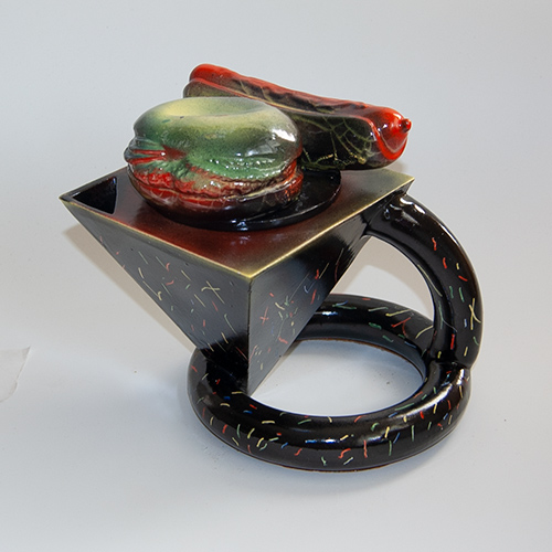 Burger and Hot-Dog Cubist Tea Pot by Edward Allington