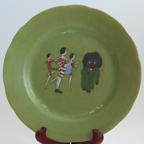 Plate with an illustration from 'The Golliwogg's Auto-go-cart'