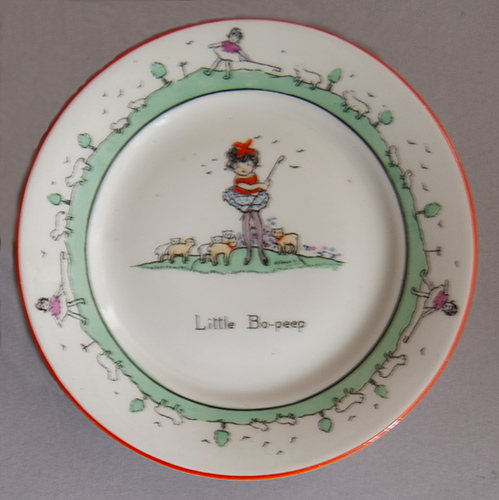 1920s Little Bo Peep tea plate by Hilda Cowham for Shelley