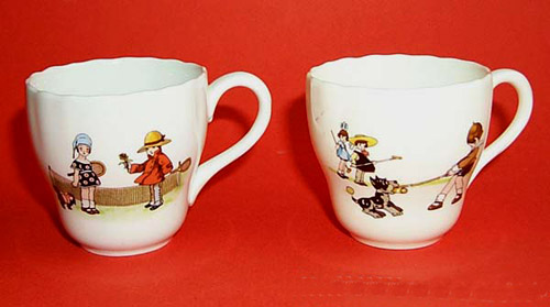 Pair of 1920s Children's cups